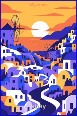 Affiche Poster Grece Mykonos