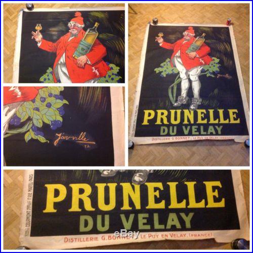 Affiche Poster Prunelle Du Velay French Wine Spirits Jarville 1922 Santa Claus