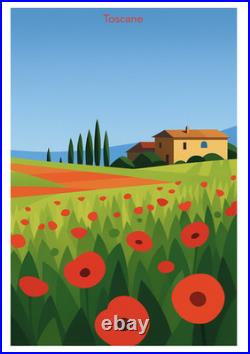 Affiche Poster Toscane Italie
