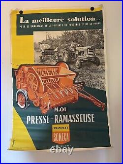 Affiche Presse Batteuse Someca Puzenat M 01 Some 40 Tracteur Simca Année 50