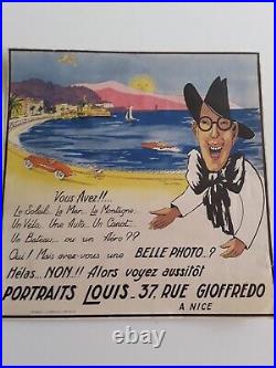 Affiche Pub 1930/PORTRAITS LOUIS/NICE/illus Marcel TESTAI/imp E. GIMELLO/41x41cm