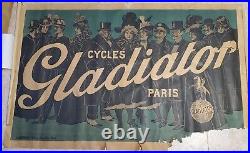 Affiche Publicitaire Ancienne Originale Cycles Gladiator- P. Henri-Paris, 1898