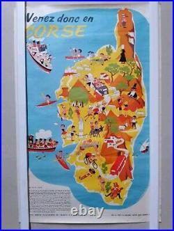 Affiche Publicitaire Ancienne Venez Donc En Corse Eclaireurs Scouts