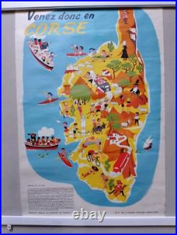 Affiche Publicitaire Ancienne Venez Donc En Corse Eclaireurs Scouts