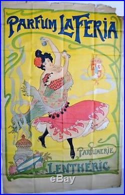 Affiche Publicitaire Originale Parfum La Feria Henri Thiriet Vers 1900