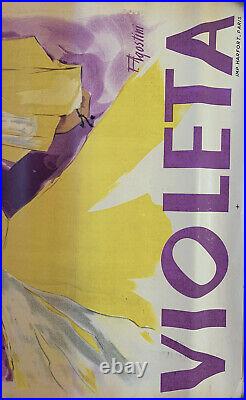 Affiche Publicitaire VIOLETA -Années 40 Lithographie Felix AGOSTINI -130x80
