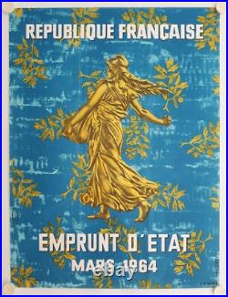 Affiche REPUBLIQUE FRANCAISE EMPRUNT D'ETAT 1964 GRUEL d'après ROTY