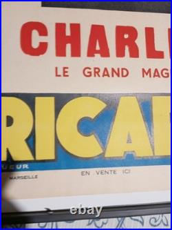 Affiche RICARD Anisette Liqueur Années'50 G. POTIER Charlem le grand magicien