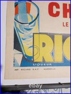 Affiche RICARD Anisette Liqueur Années'50 G. POTIER Charlem le grand magicien