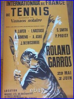 Affiche. ROLAND GARROS. INTERNATIONAUX FRANCE DE TENNIS. 1972