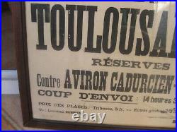 Affiche RUGBY ca 1930 STADE TOULOUSAIN vs AVIRON CADURCIEN