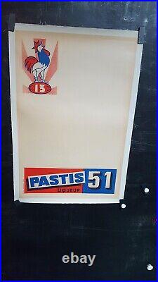 Affiche Rare Pastis 51 Rugby A XIII Annees 1960 60x40cm