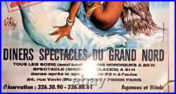 Affiche Revue polaire OURS BLANC Grand Nord Dîner spectacle Pin-up