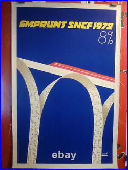 Affiche SNCF Morvan emprunt 1972 entoilée originale