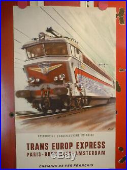 Affiche SNCF TEE par Brenet 1965 originale