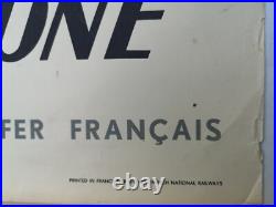 Affiche SNCF originale Yves Brayer 1951 régions Vallée du Rhone 62 x 100 cms