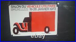 Affiche Salon Vehicules Utilitaires Bruxelles 1973 Deco