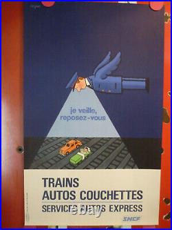 Affiche Savignac SNCF Je veille originale 1972