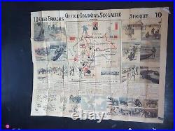 Affiche Scolaire Congo Francais Lithographie 122x100cm Vers 1900