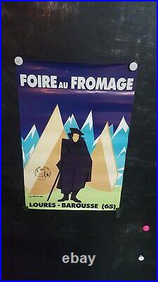 Affiche Signee Alain Carrier Foire Du Fromage Lourdes Annees 1980 60x40cm