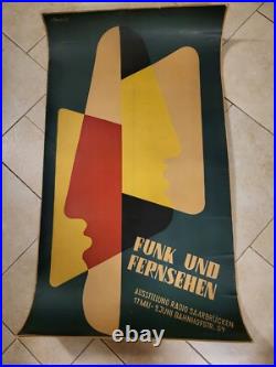 Affiche Signée W. THEISEN 1952 FUNK UND FERNSEHEN