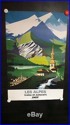 Affiche Sncf Alpes Deco Jacquelin 1955
