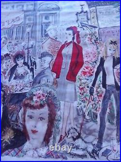 Affiche Sncf, Paris, Signee Dignimont, Elegantes, Opera, Cafe De La Paix