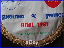 Affiche Soie originale Rugby, Tournoi Cinq Nations 1981, Finale England/France