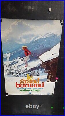 Affiche Sports D'hiver Grand Bornand 74 Photo France 1975 100x62cm