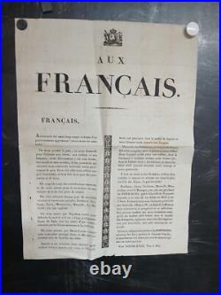 Affiche TEXTE POUR LES BOURBONS EPOQUE LOUIS XVIII 48X35CM