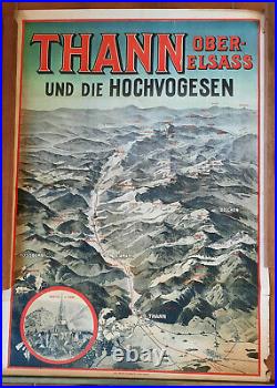 Affiche THANN Ober-Elsass und die Hochvogesen (Alsace Allemande 1914)