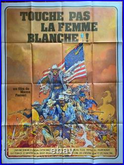 Affiche TOUCHE PAS LA FEMME BLANCHE Tito Topin MARCELLO MASTROIANNI 120x160cm