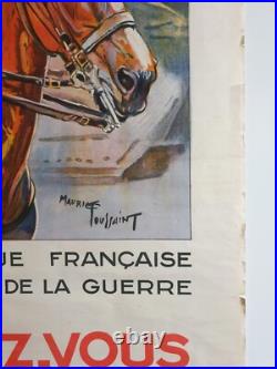 Affiche TROUPES MÉTROPOLITAINES Général LECLERC vers 1935 Maurice TOUSSAINT