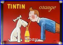 Affiche Tintin orange Savignac Années 80