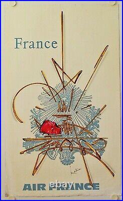 Affiche Tourisme AIR FRANCE FRANCE 1967 illustr. MATHIEU