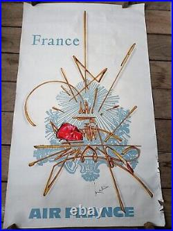Affiche Tourisme AIR FRANCE FRANCE 1967 illustrée par Georges MATHIEU