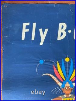 Affiche Tourisme FLY B. O. A. C. SOUTH AFRICA Afrique du Sud Airways 64x102cm 50's