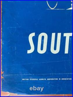 Affiche Tourisme FLY B. O. A. C. SOUTH AFRICA Afrique du Sud Airways 64x102cm 50's
