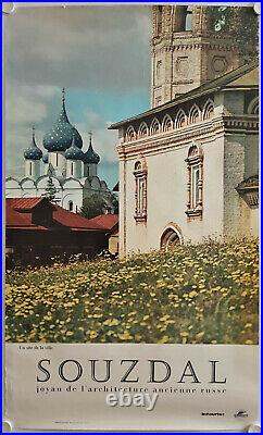 Affiche Tourisme INTOURIST SOUZDAL Joyau architecture ancienne russe Ann.'50