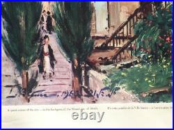 Affiche Tourisme JERUSALEM ISRAEL Ville Saint Monts de Moab BLUM 62x99cm 1962
