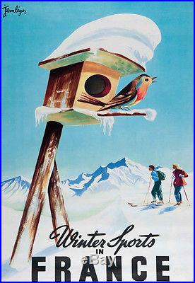Affiche Tourisme Sports d'hiver en France