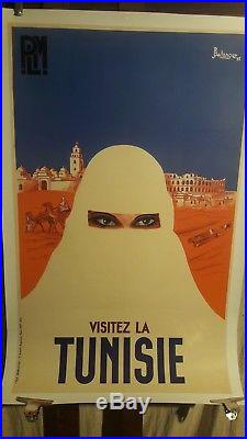 Affiche Tunisie Femme Voilee 1935 Bellenger