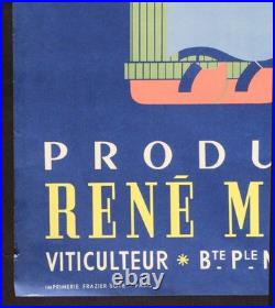 Affiche VINS René Médeville Cadillac Gironde Bordeaux 55x71cm poster 1650