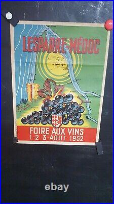 Affiche Vins Medoc 1952