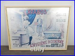 Affiche Vintage Lavabo Salle de Bain Hygiène Moderne par Albert Choubrac, 1885