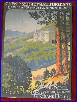 Affiche Vintage Poster H. Germa Font-Romeu Le Gd Hôtel Chemins de Fer d'Orléans