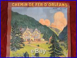 Affiche Vintage Poster Naurac Hôtel du Lioran Cantal Ski Chemin de Fer d'Orléans