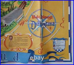 Affiche WD Disneyland 1968 Original Souvenir Carte du Parc Guide 114x76cm