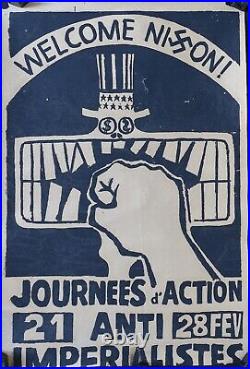 Affiche WELCOME NIXON Anti Impérialiste 1968 1969 36x52cm poster 391