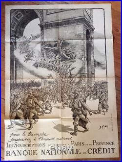 Affiche WW1 Pour le Triomphe souscrivez à l'Emprunt National SEM 1918